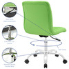 Ripple Armless Mid Back Vinyl Office Chair / EEI-1532