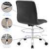 Ripple Armless Mid Back Vinyl Office Chair / EEI-1532