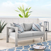 Shore Sunbrella® Fabric Aluminum Outdoor Patio Loveseat / EEI-4226