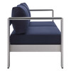 Shore Sunbrella® Fabric Aluminum Outdoor Patio Loveseat / EEI-4226