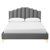 Olivia Queen Performance Velvet Platform Bed / MOD-6280