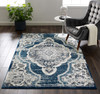 Entourage Malia Distressed Vintage Floral Vintage Medallion 5x8 Area Rug / R-1175-58