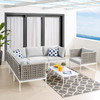Harmony 7-Piece  Sunbrella® Basket Weave Outdoor Patio Aluminum Sectional Sofa Set / EEI-4935