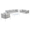 Harmony 8-Piece  Sunbrella® Basket Weave Outdoor Patio Aluminum Seating Set / EEI-4946