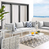 Harmony 8-Piece  Sunbrella® Basket Weave Outdoor Patio Aluminum Seating Set / EEI-4946