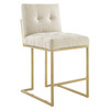 Privy Gold Stainless Steel Upholstered Fabric Counter Stool / EEI-3852