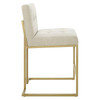 Privy Gold Stainless Steel Upholstered Fabric Counter Stool / EEI-3852