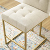 Privy Gold Stainless Steel Upholstered Fabric Counter Stool / EEI-3852