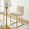 Privy Gold Stainless Steel Upholstered Fabric Counter Stool / EEI-3852