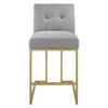 Privy Gold Stainless Steel Upholstered Fabric Counter Stool / EEI-3852