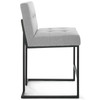 Privy Black Stainless Steel Upholstered Fabric Counter Stool / EEI-3854