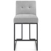 Privy Black Stainless Steel Upholstered Fabric Counter Stool / EEI-3854