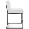 Privy Black Stainless Steel Upholstered Fabric Counter Stool / EEI-3854