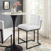 Privy Black Stainless Steel Upholstered Fabric Counter Stool / EEI-3854