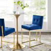 Privy Gold Stainless Steel Performance Velvet Counter Stool / EEI-3853