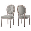 Arise Vintage French Upholstered Fabric Dining Side Chair Set of 2 / EEI-3105
