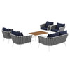 Stance 6 Piece Outdoor Patio Aluminum Sectional Sofa Set / EEI-3173