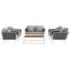 Stance 6 Piece Outdoor Patio Aluminum Sectional Sofa Set / EEI-3173