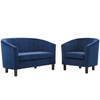 Prospect Channel Tufted Performance Velvet Loveseat and Armchair Set / EEI-4146