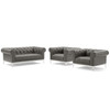 Idyll 3 Piece Tufted Upholstered Leather Set / EEI-4194