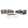 Stance 4 Piece Outdoor Patio Aluminum Sectional Sofa Set / EEI-3167