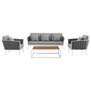 Stance 4 Piece Outdoor Patio Aluminum Sectional Sofa Set / EEI-3167
