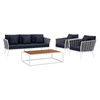 Stance 4 Piece Outdoor Patio Aluminum Sectional Sofa Set / EEI-3167