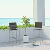 Shore Outdoor Patio Aluminum Armless Bar Stool Set of 2 / EEI-3156