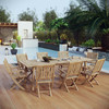 Marina 9 Piece Outdoor Patio Teak Dining Set / EEI-3314