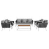 Stance 6 Piece Outdoor Patio Aluminum Sectional Sofa Set / EEI-3168