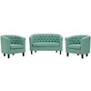 Prospect 3 Piece Upholstered Fabric Loveseat and Armchair Set / EEI-3149