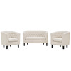 Prospect 3 Piece Upholstered Fabric Loveseat and Armchair Set / EEI-3149