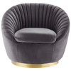 Whirr Tufted Performance Velvet Swivel Chair / EEI-5002