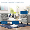 Prospect 2 Piece Upholstered Fabric Loveseat and Armchair Set / EEI-3148