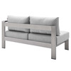 Shore Sunbrella® Fabric Aluminum Outdoor Patio Right-Arm Loveseat / EEI-4222