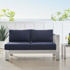 Shore Sunbrella® Fabric Aluminum Outdoor Patio Right-Arm Loveseat / EEI-4222