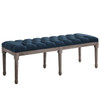 Province French Vintage Upholstered Fabric Bench / EEI-3368