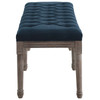 Province French Vintage Upholstered Fabric Bench / EEI-3368