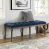 Province French Vintage Upholstered Fabric Bench / EEI-3368