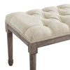 Province French Vintage Upholstered Fabric Bench / EEI-3368