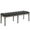 Province French Vintage Upholstered Fabric Bench / EEI-3368