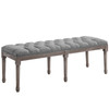 Province French Vintage Upholstered Fabric Bench / EEI-3368