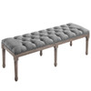 Province French Vintage Upholstered Fabric Bench / EEI-3368