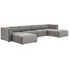 Mingle Vegan Leather 4-Piece Sofa and 2 Ottomans Set / EEI-4794