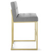 Privy Gold Stainless Steel Upholstered Fabric Bar Stool / EEI-3855