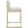 Privy Gold Stainless Steel Upholstered Fabric Bar Stool / EEI-3855