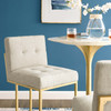 Privy Gold Stainless Steel Upholstered Fabric Bar Stool / EEI-3855