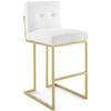 Privy Gold Stainless Steel Upholstered Fabric Bar Stool / EEI-3855