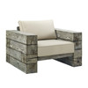 Manteo Rustic Coastal Outdoor Patio Sunbrella®  Lounge Armchair / EEI-3564