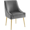 Discern Pleated Back Upholstered Performance Velvet Dining Chair / EEI-3509